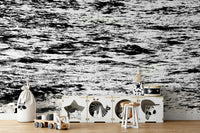 A calming ocean wave wallpaper mural that defines a space.

