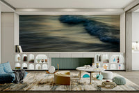 A calming water movement wallpaper mural that defines a space.

