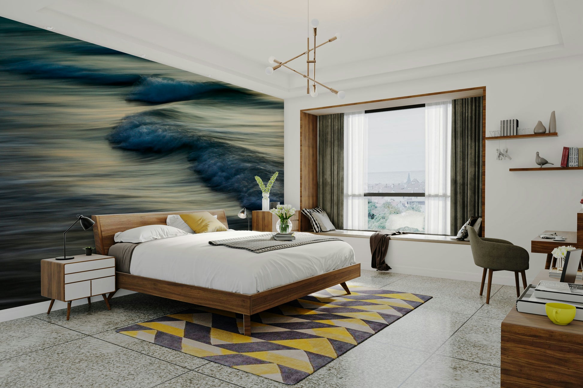 A classic wave design wallpaper for walls.

