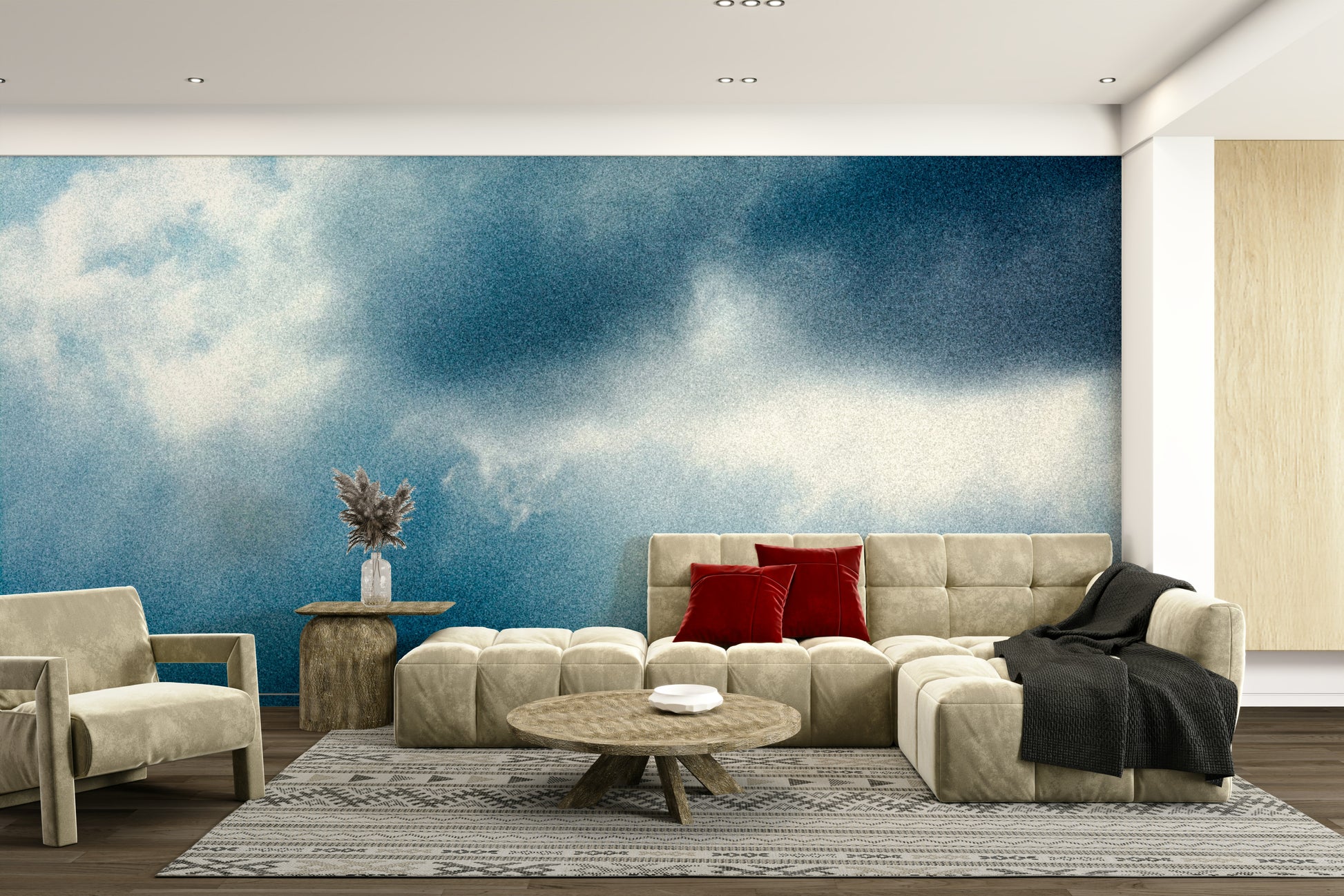 A contemplative misty scene wallpaper mural for a feature wall.

