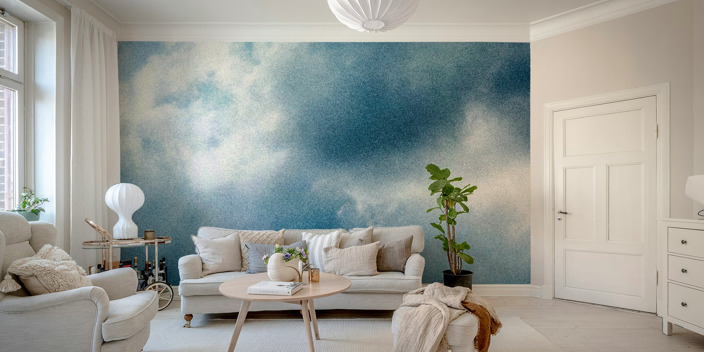 A calming water movement wallpaper mural that defines a space.

