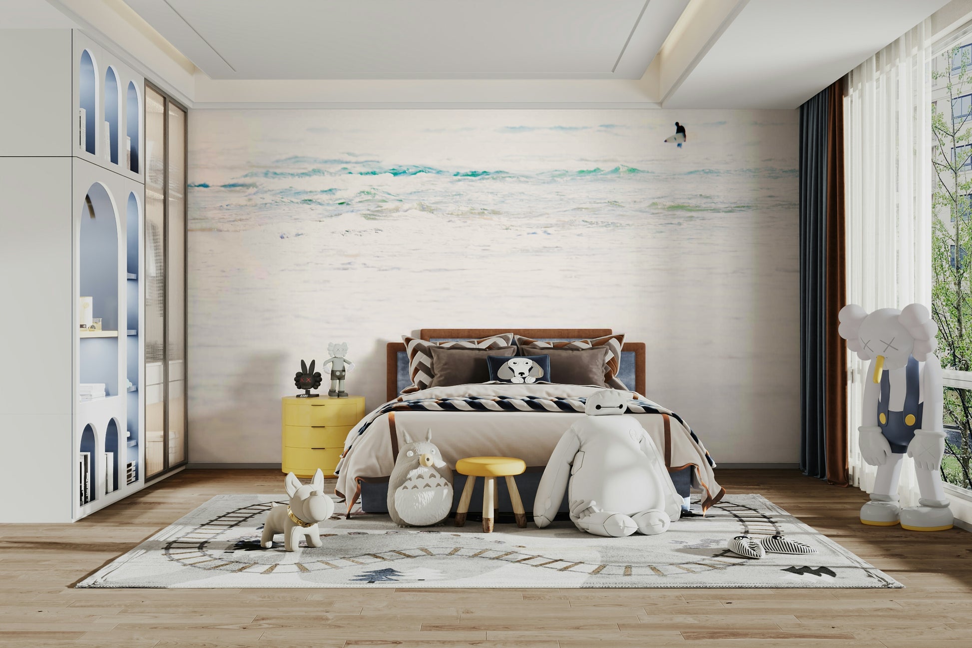 A classic surfing theme wallpaper for walls.

