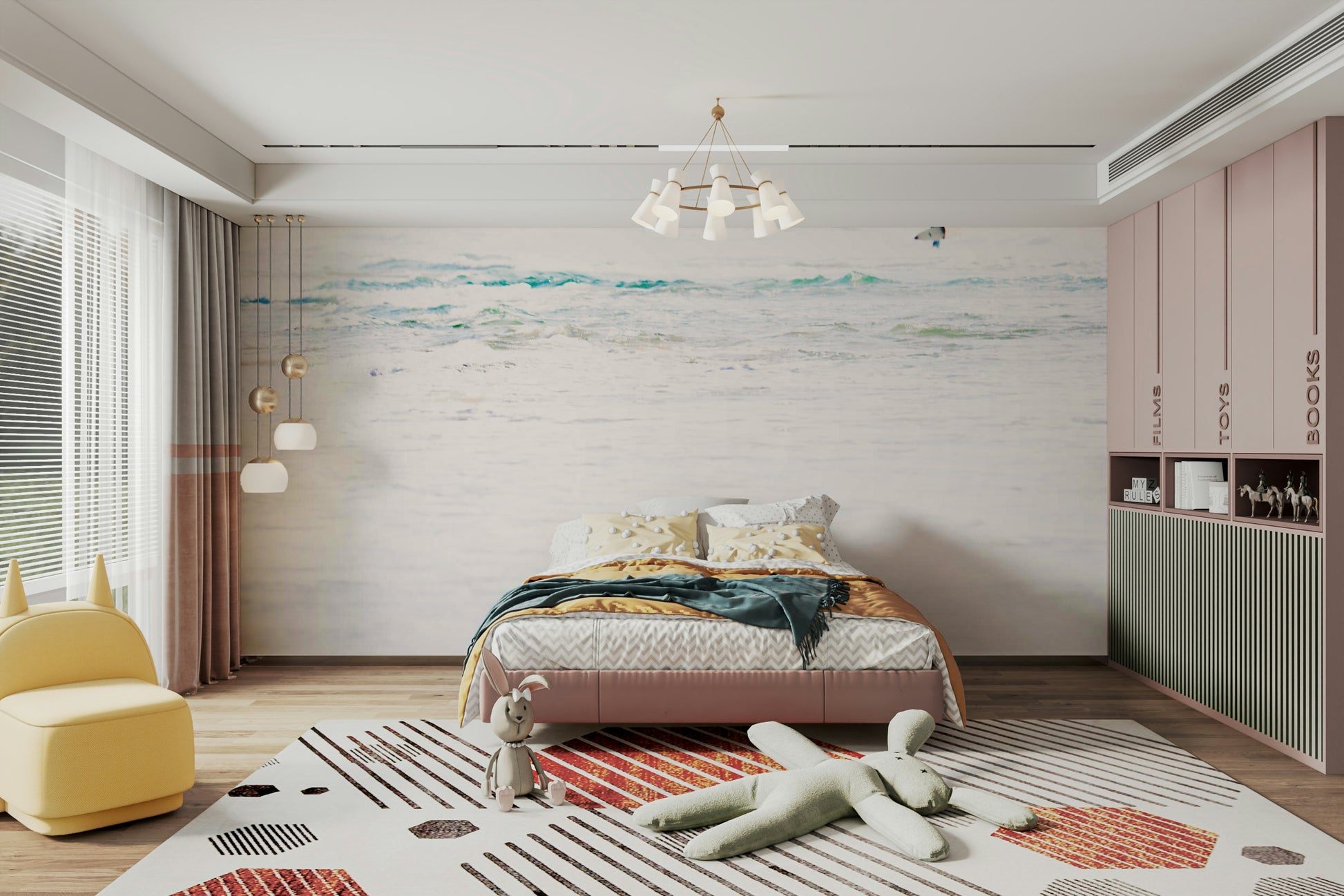 A contemplative wave riding wallpaper mural for a feature wall.

