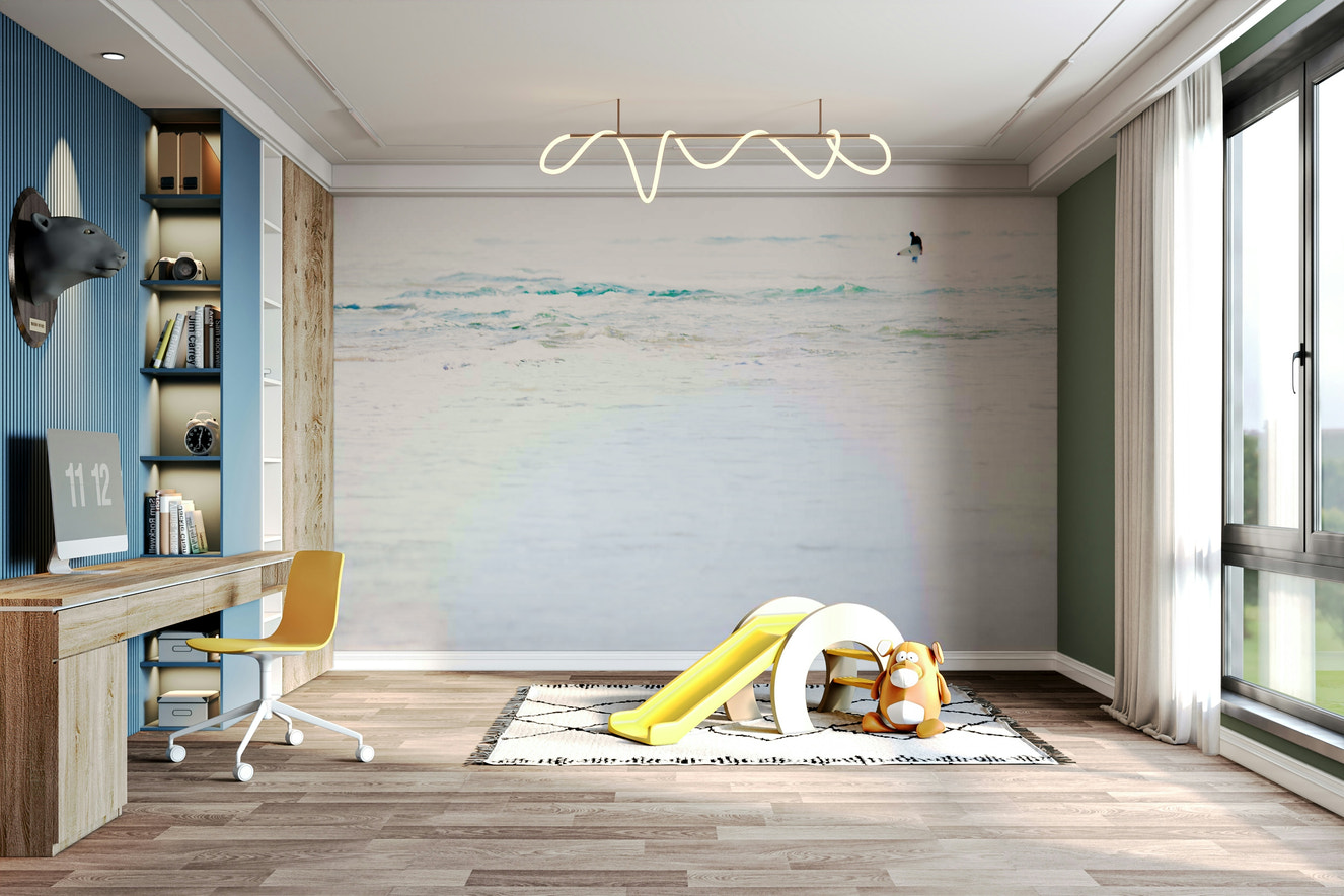 A beautiful ocean surfer wallpaper mural for an active room.

