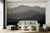 An artistic nature escape mural for home decor.


