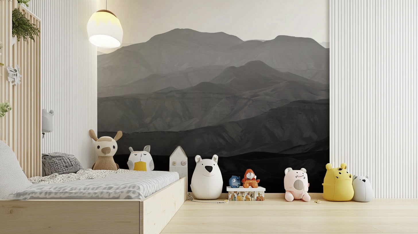 A beautiful desert mountain wallpaper mural for a modern home.

