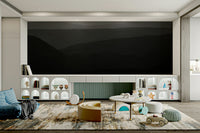 A graceful subtle mountain wall mural in warm, natural tones.

