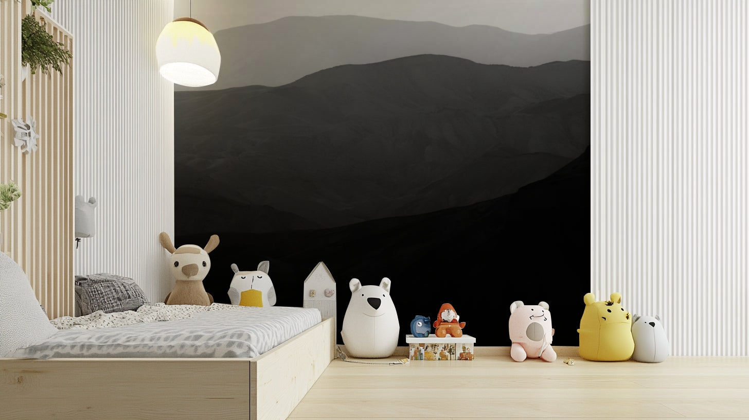 An artistic nature escape mural for home decor.

