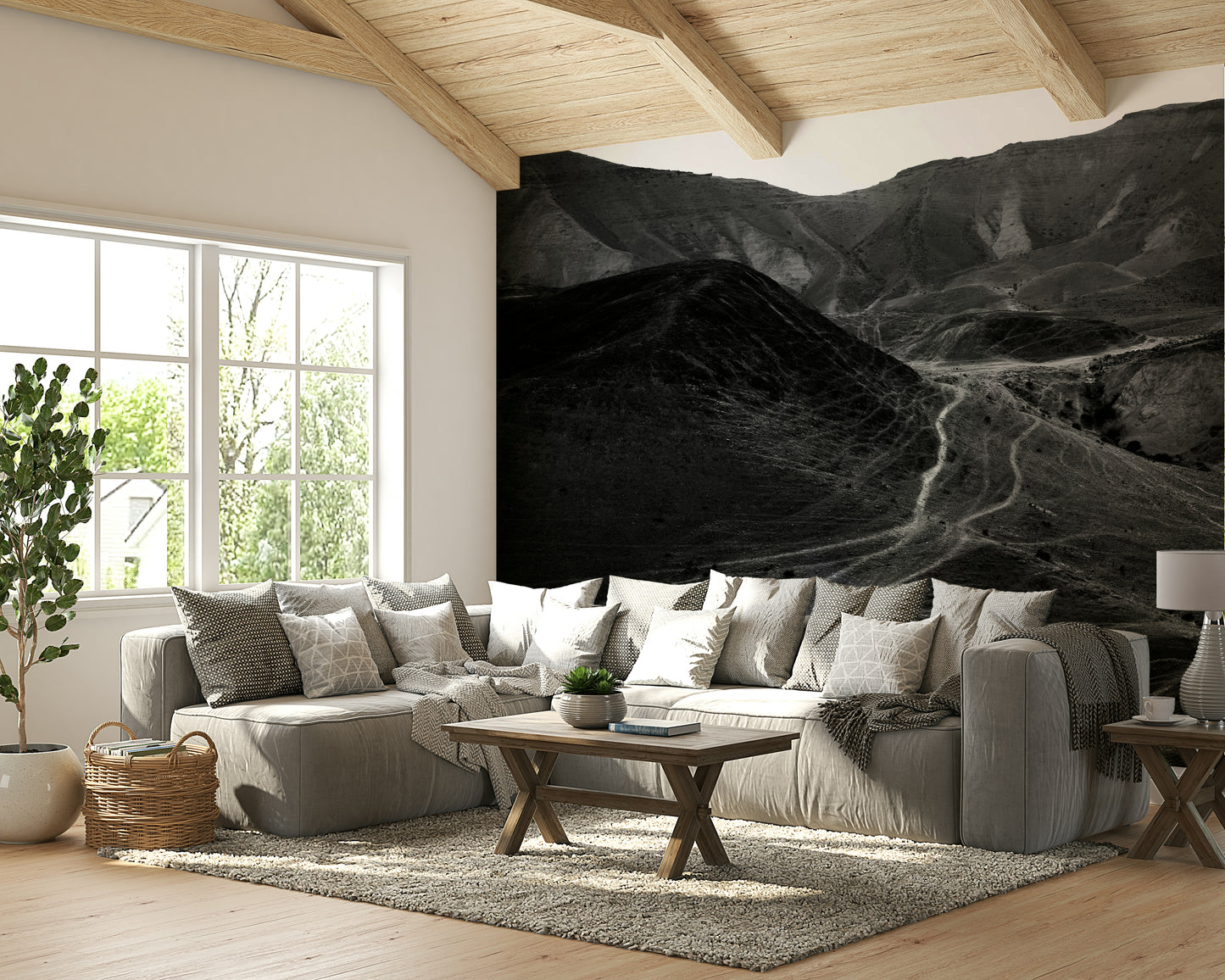 A contemplative desert vista wallpaper mural for a feature wall.

