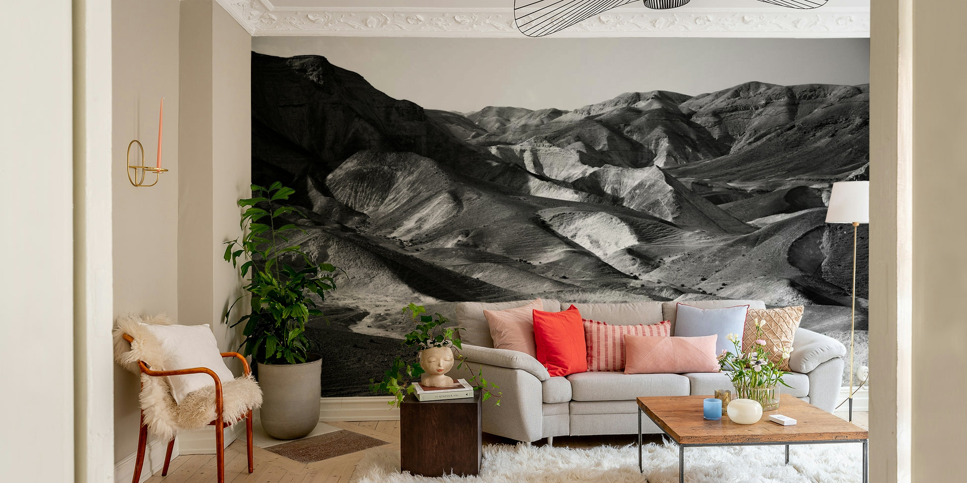 A contemplative desert vista wallpaper mural for a feature wall.


