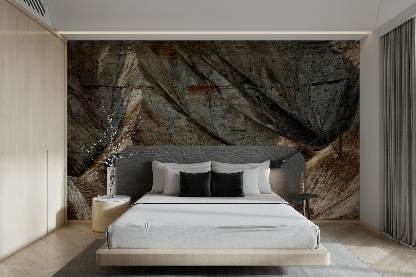 A beautiful desert mountain wallpaper mural for a modern home.


