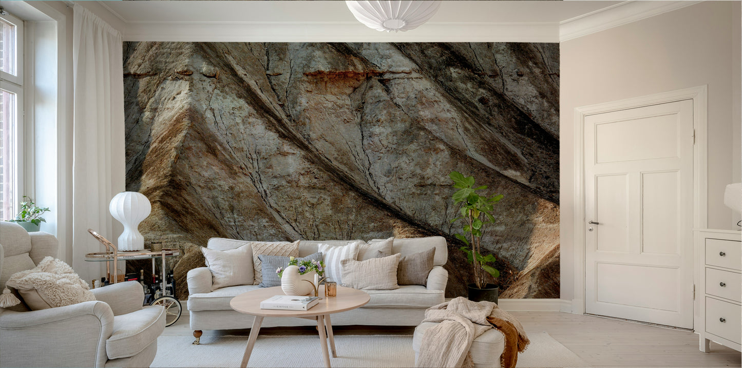 An artistic nature escape mural for home decor.


