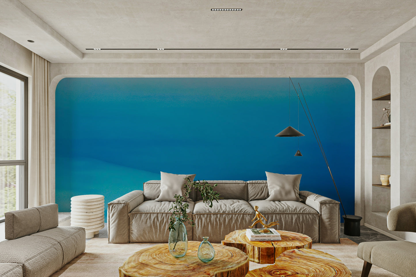 A beautiful panoramic wall mural for a living room.

