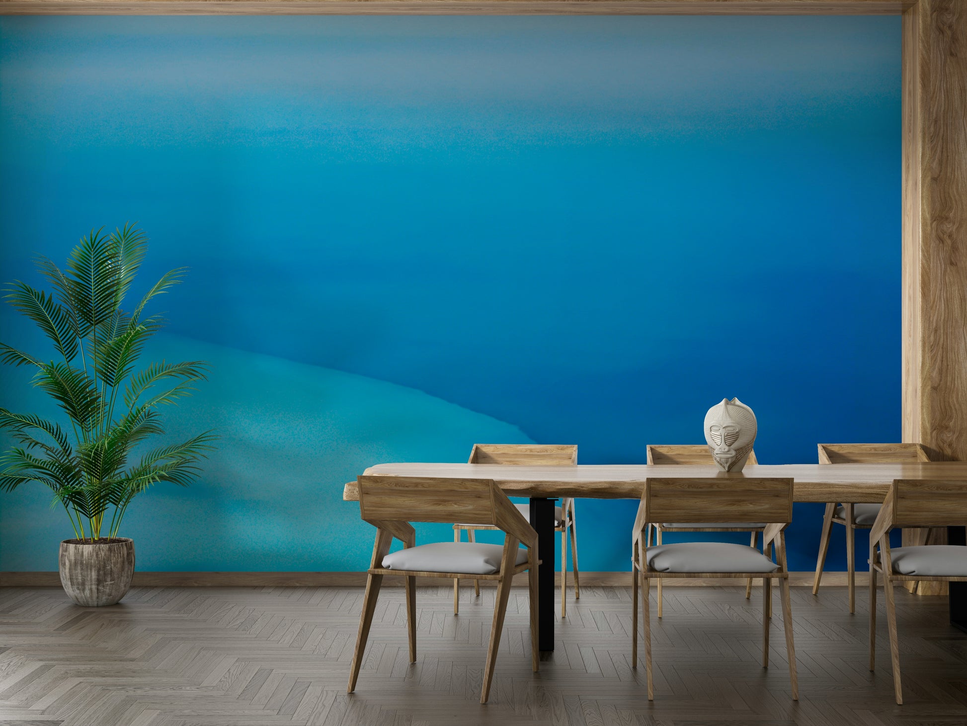 A graceful mineral deposit wall mural in cool, natural tones.


