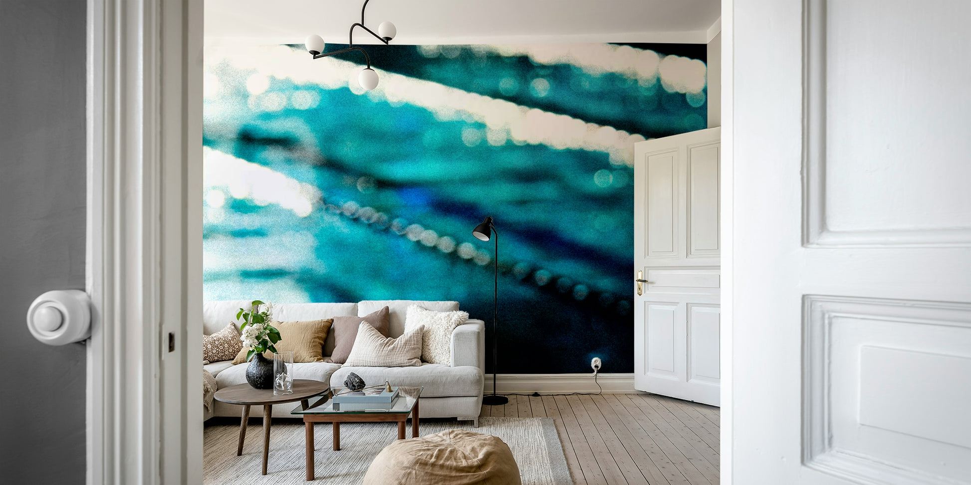 A contemplative refreshing pool wallpaper mural for a feature wall.

