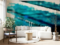 A serene blue water wall mural for your decor.

