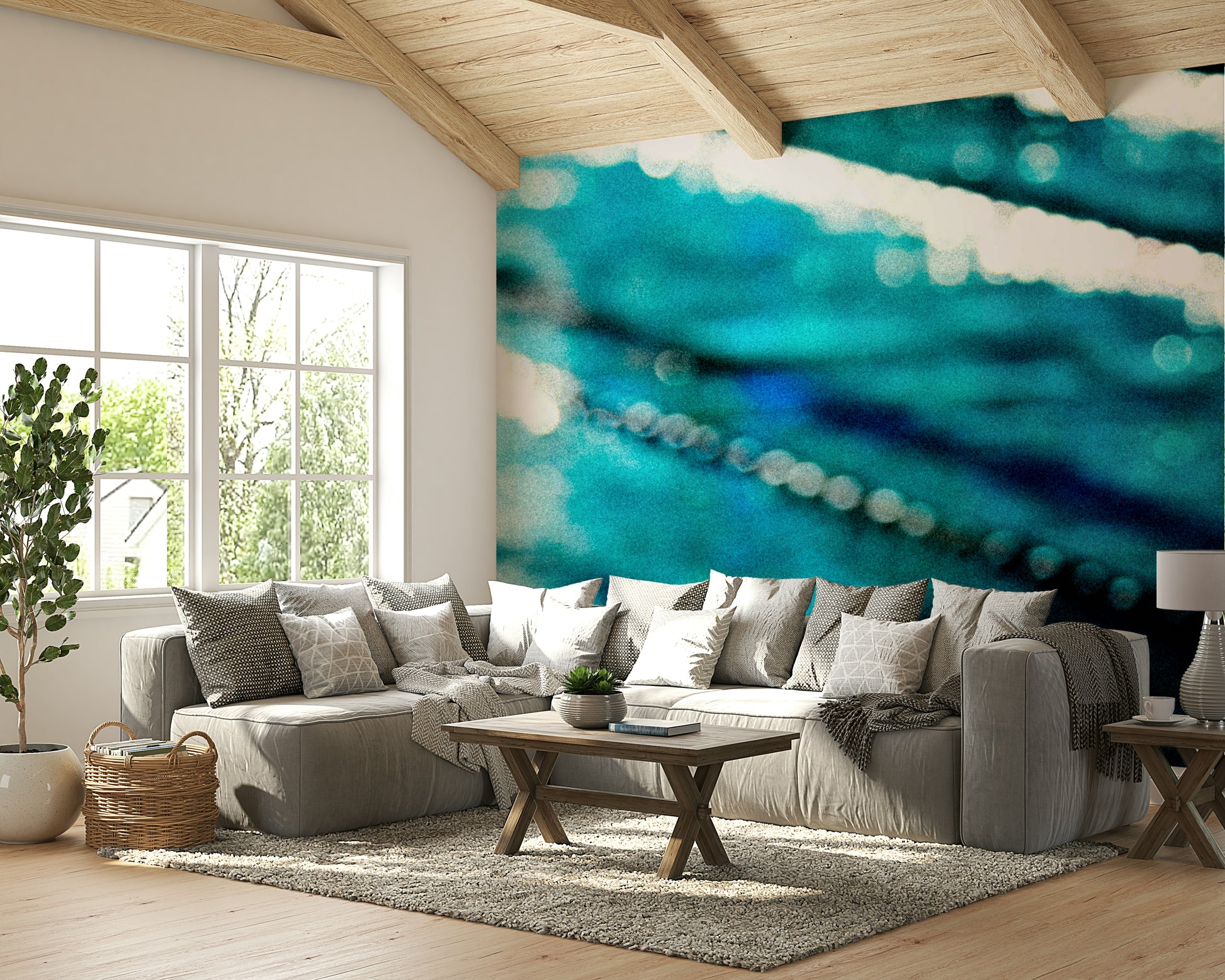 An artistic water texture mural for home decor.

