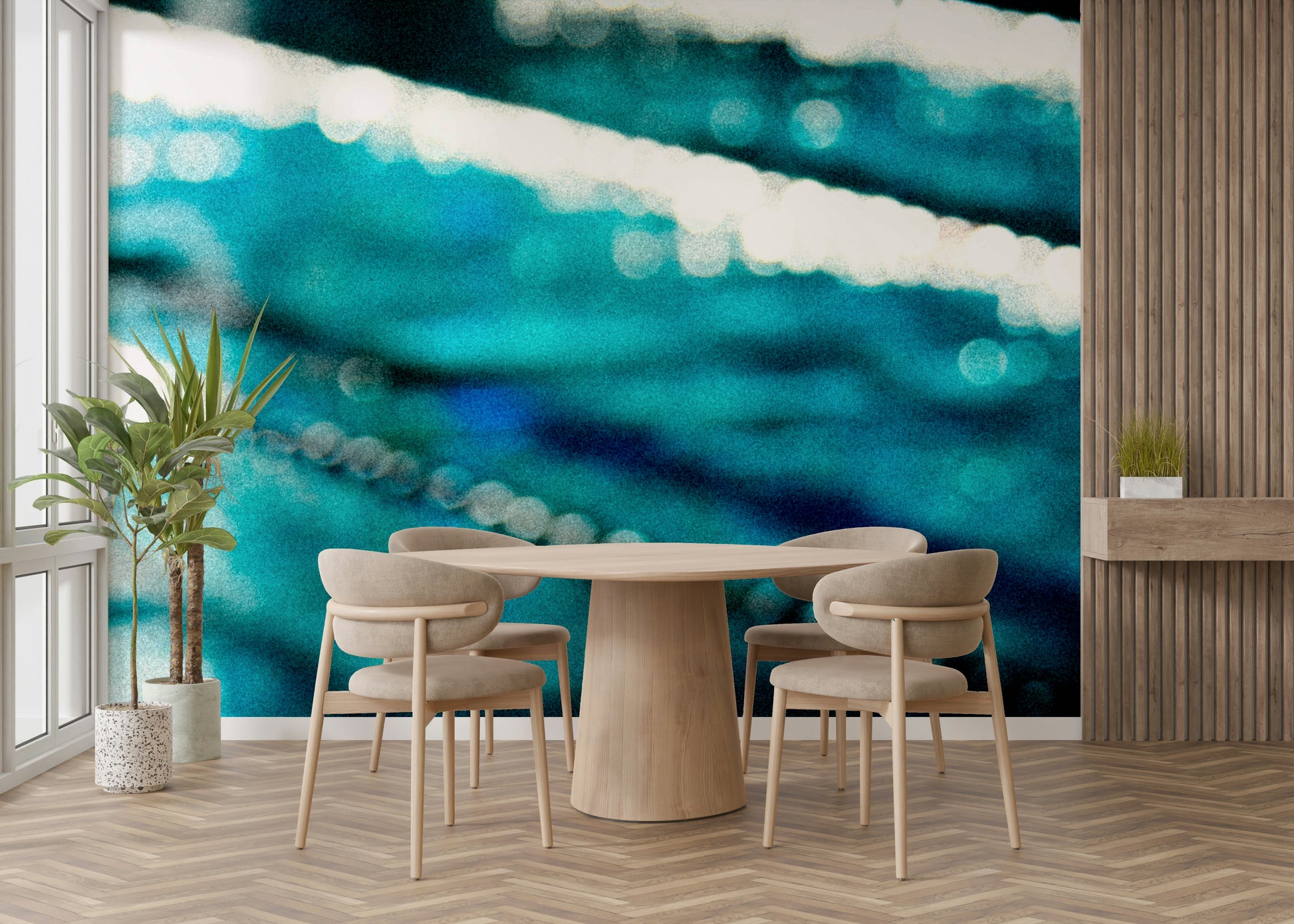 A classic pool scene wallpaper for walls.

