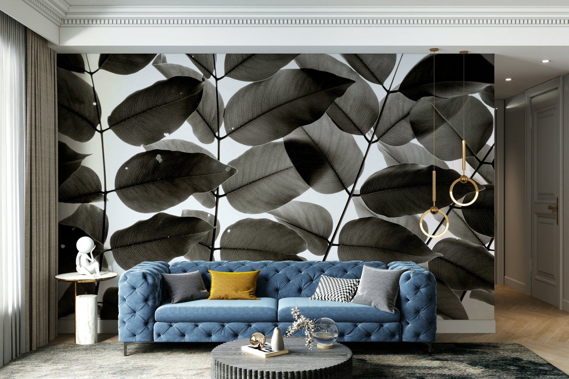 An artistic nature inspired mural for home decor.

