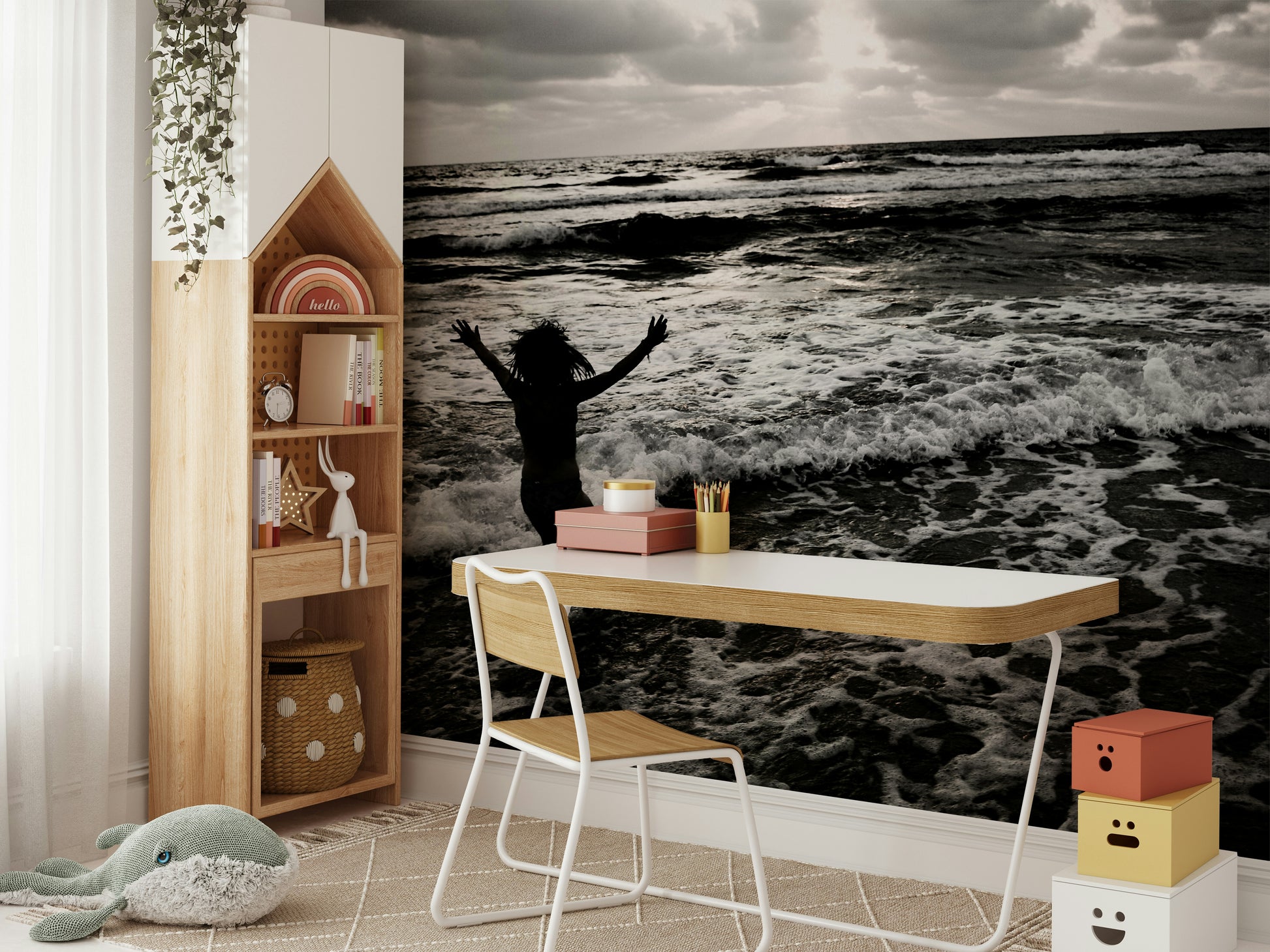 A serene happy feeling wall mural for your decor.

