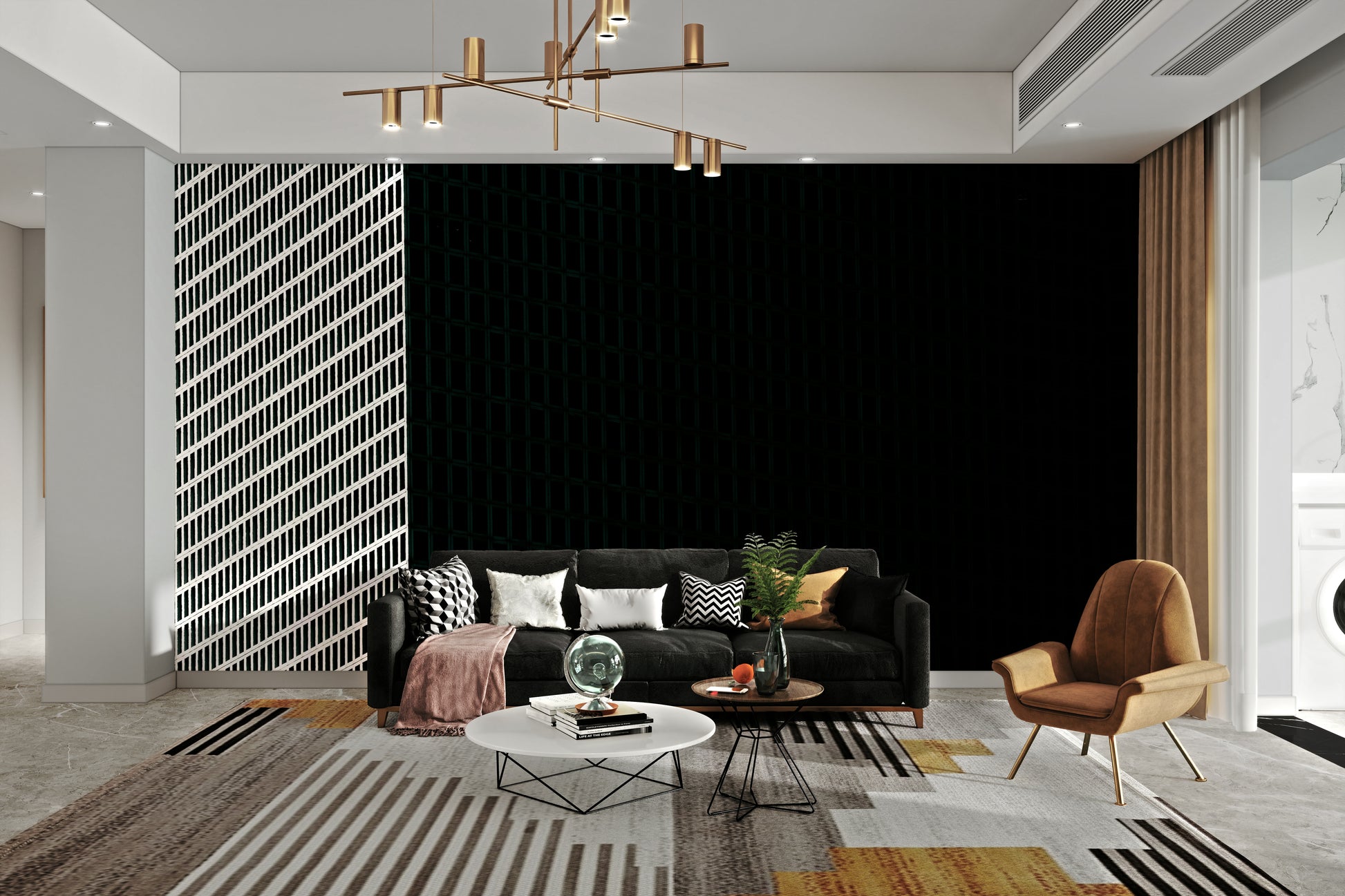 A beautiful modern art wall mural for a business setting.

