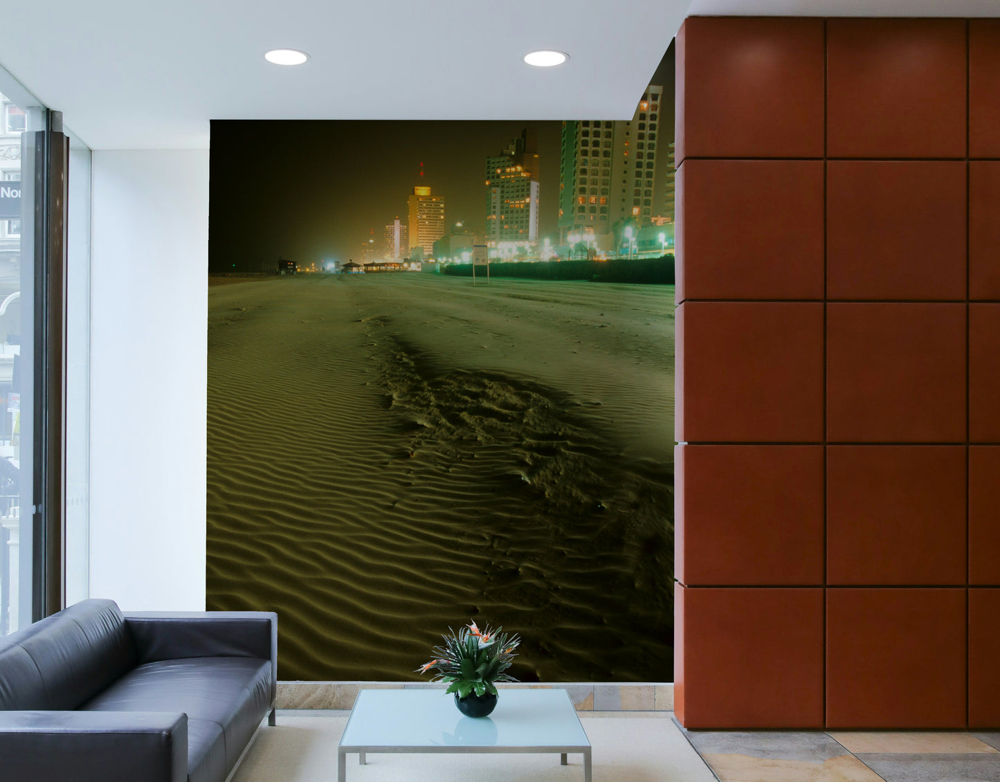 An artistic nature seascape mural for home decor.

