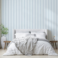 A contemplative striped design wallpaper mural for a feature wall.


