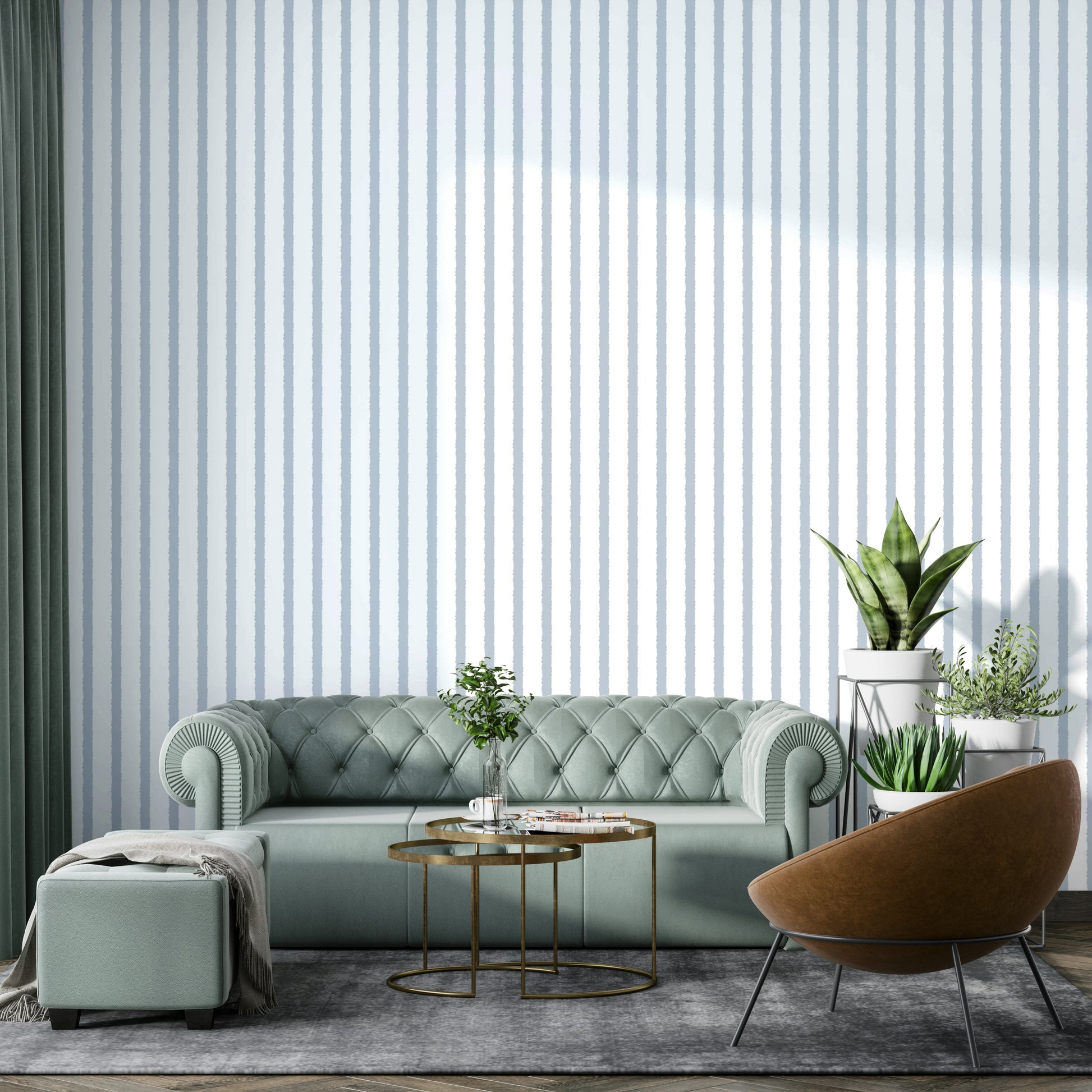 A calming serene design wallpaper mural that defines a space.

