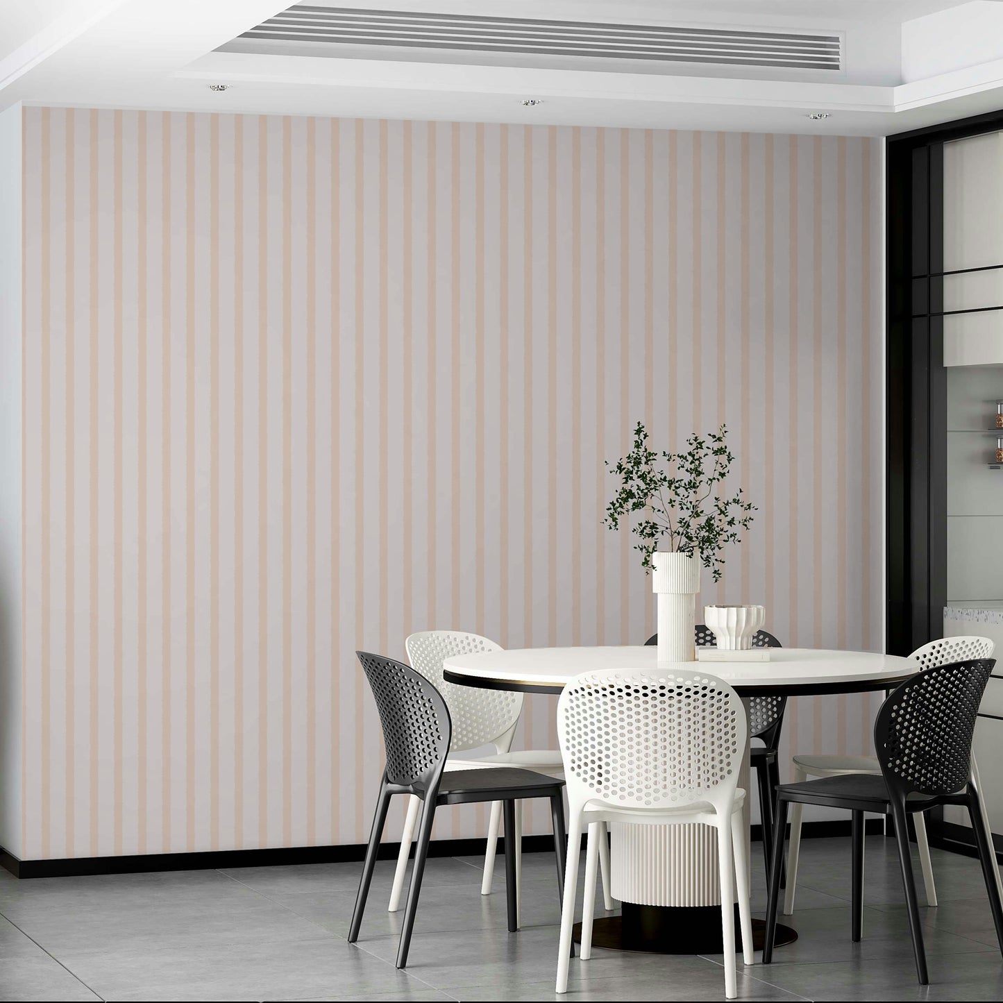 A contemplative subtle line wallpaper mural for a feature wall.

