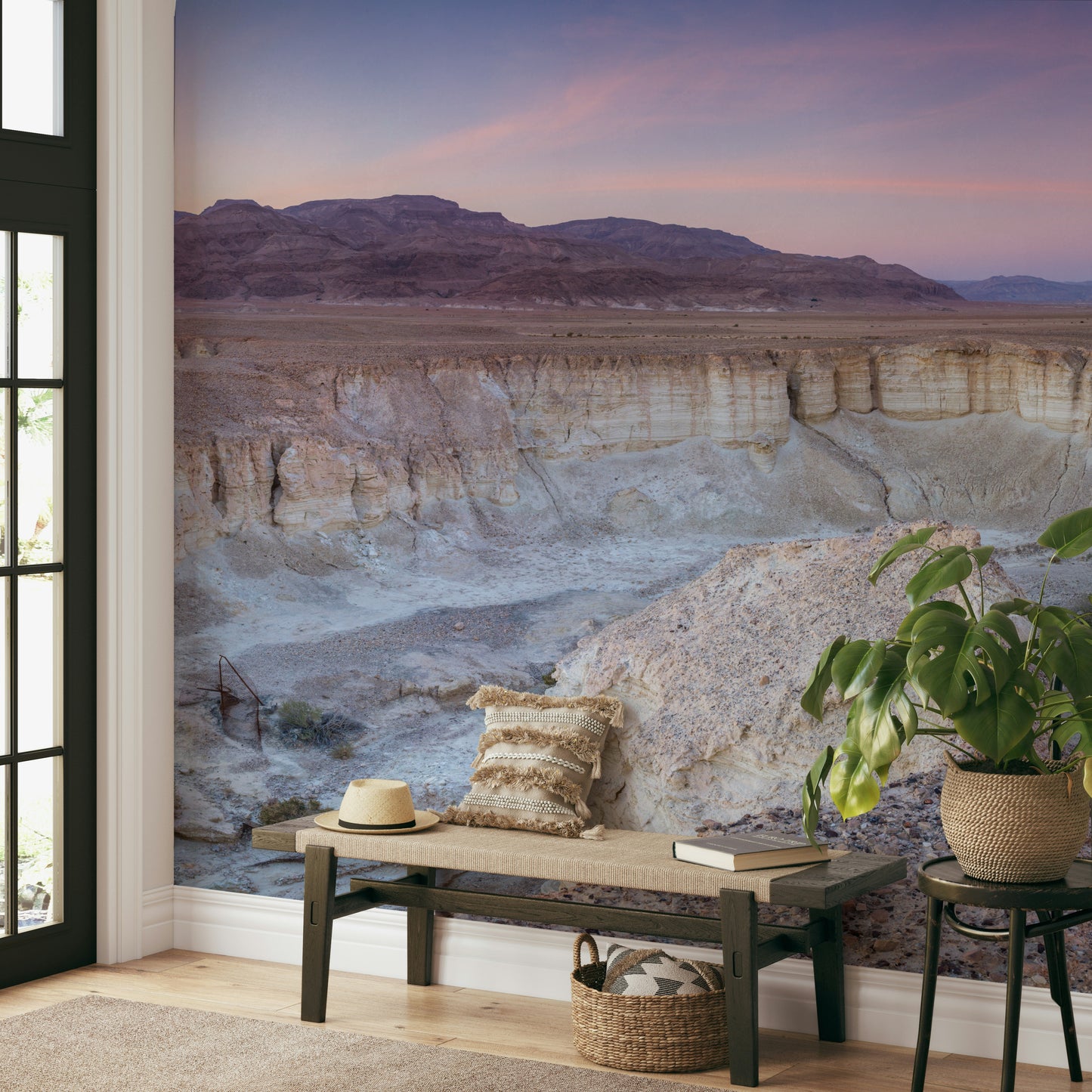 A contemplative desert view wallpaper mural for a feature wall.


