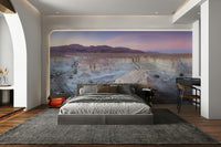 A calming desert theme wallpaper mural that defines a space.

