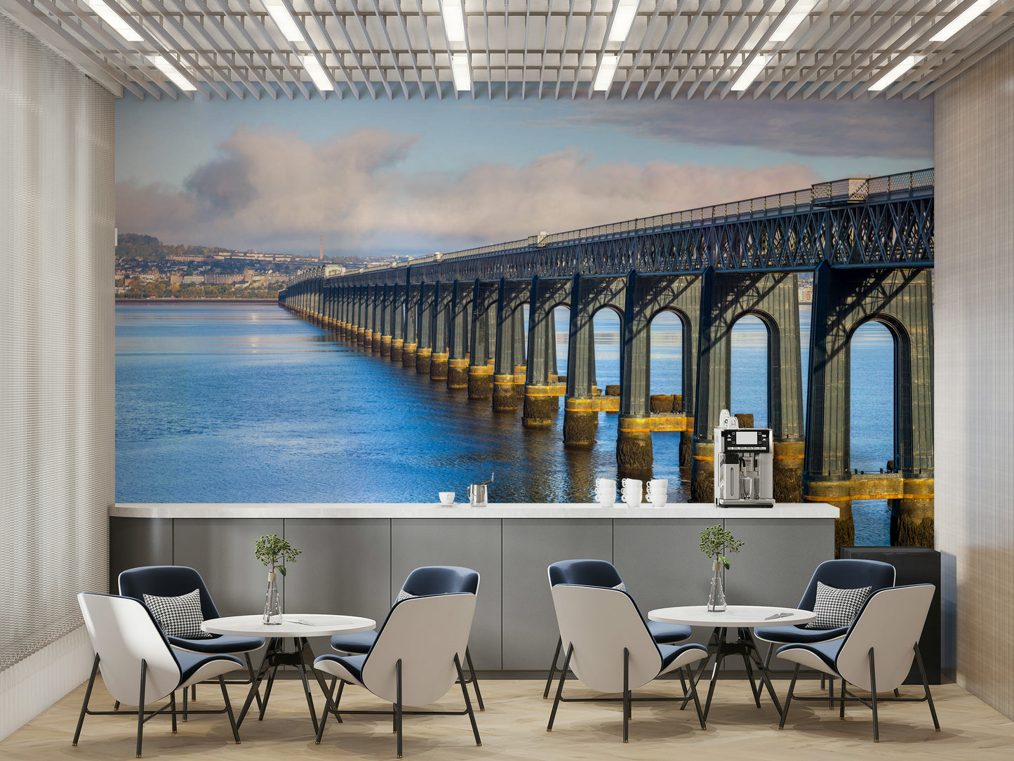 A contemplative historic bridge wallpaper mural for a feature wall.

