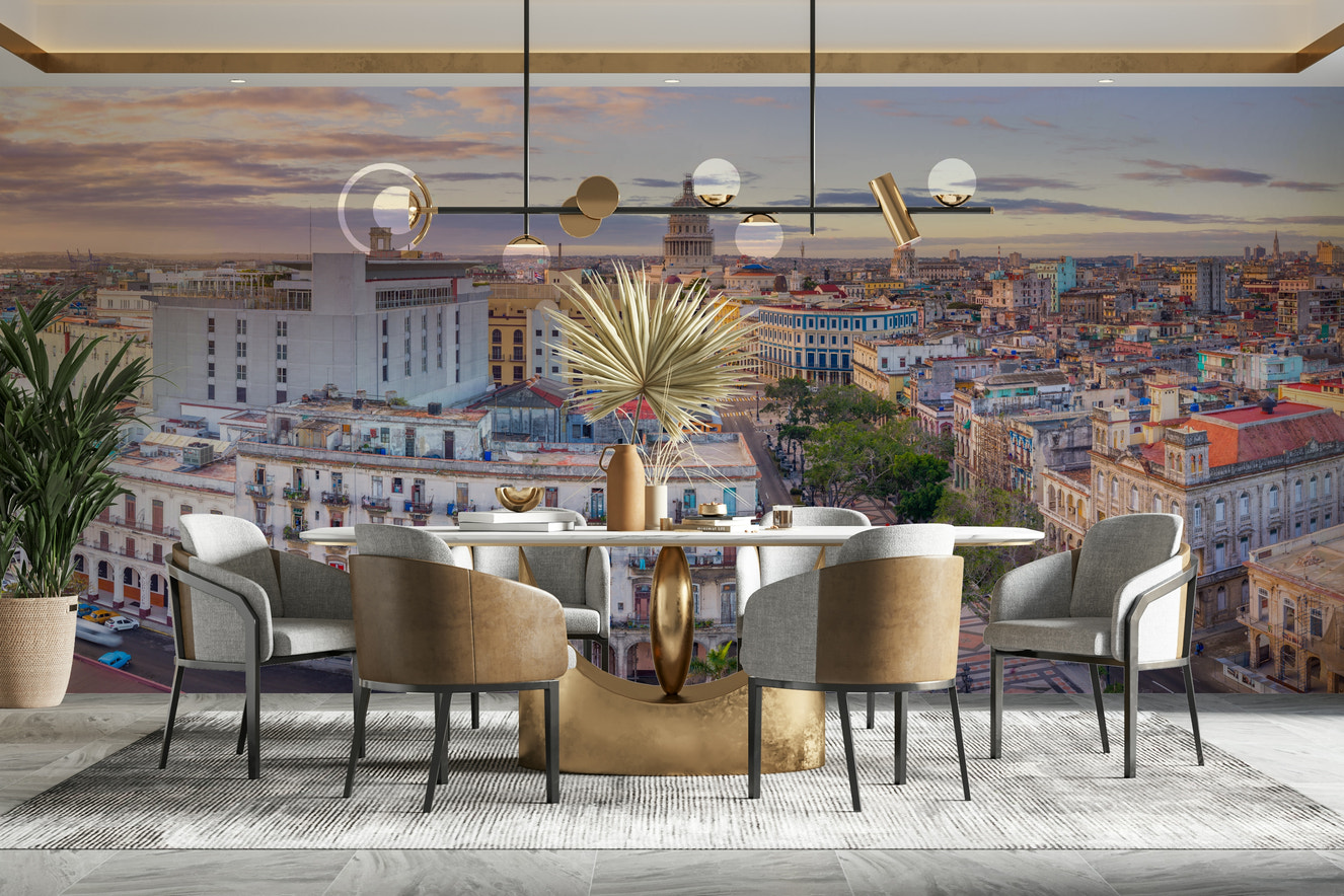 A beautiful aerial view wallpaper mural of Havana, Cuba.

