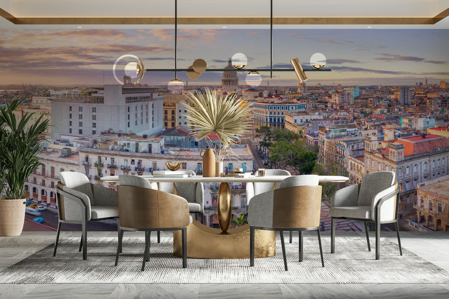 A beautiful aerial view wallpaper mural of Havana, Cuba.

