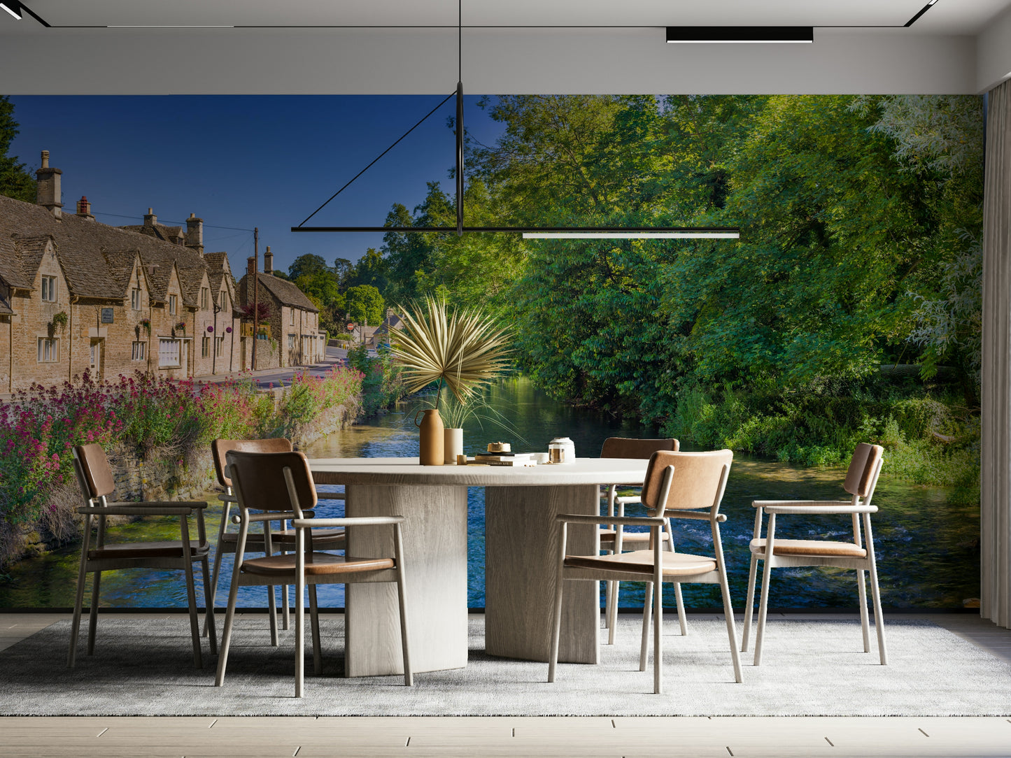 A classic English scene wallpaper for walls.

