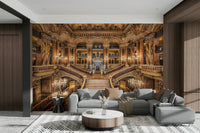 A beautiful modern art wall mural of delicate lines.

