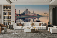 An artistic travel theme mural for home decor.

