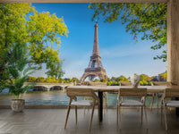 An artistic travel theme mural for home decor.

