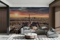 An artistic urban escape mural for home decor.

