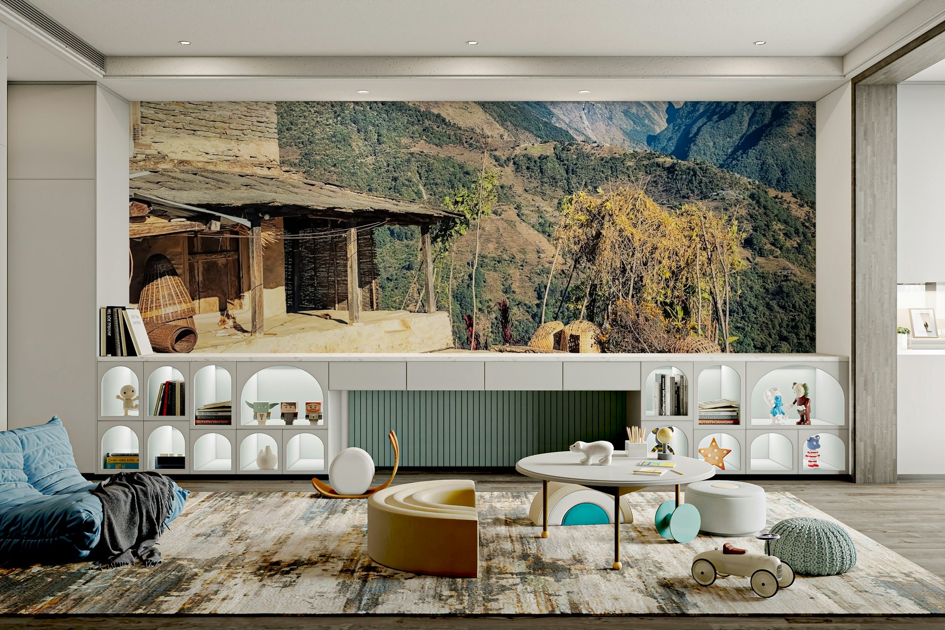 A beautiful Himalayan mountain wallpaper mural for a modern home.

