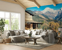 An artistic nature escape mural for home decor.

