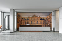 An artistic opulent design mural on luxury wallpaper.

