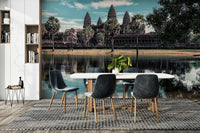 An artistic travel themed mural for home decor.

