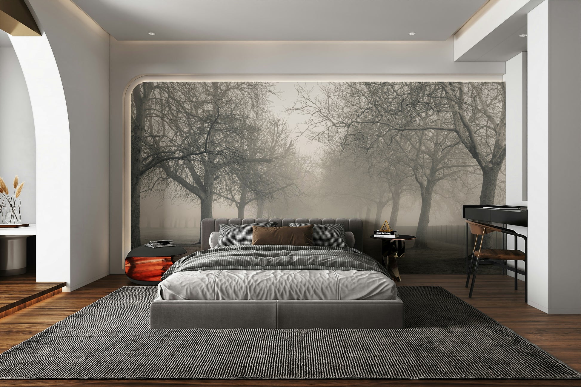 An artistic nature inspired mural for home decor.

