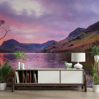 A beautiful panoramic view wall mural for a living room.

