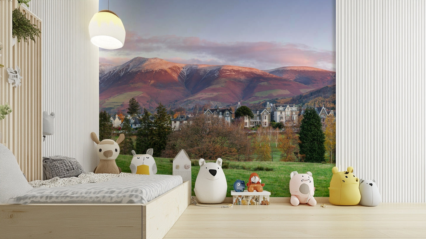 A contemplative sunrise landscape wallpaper mural for a feature wall.

