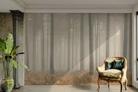 A contemplative dark tone wallpaper mural for a feature wall.

