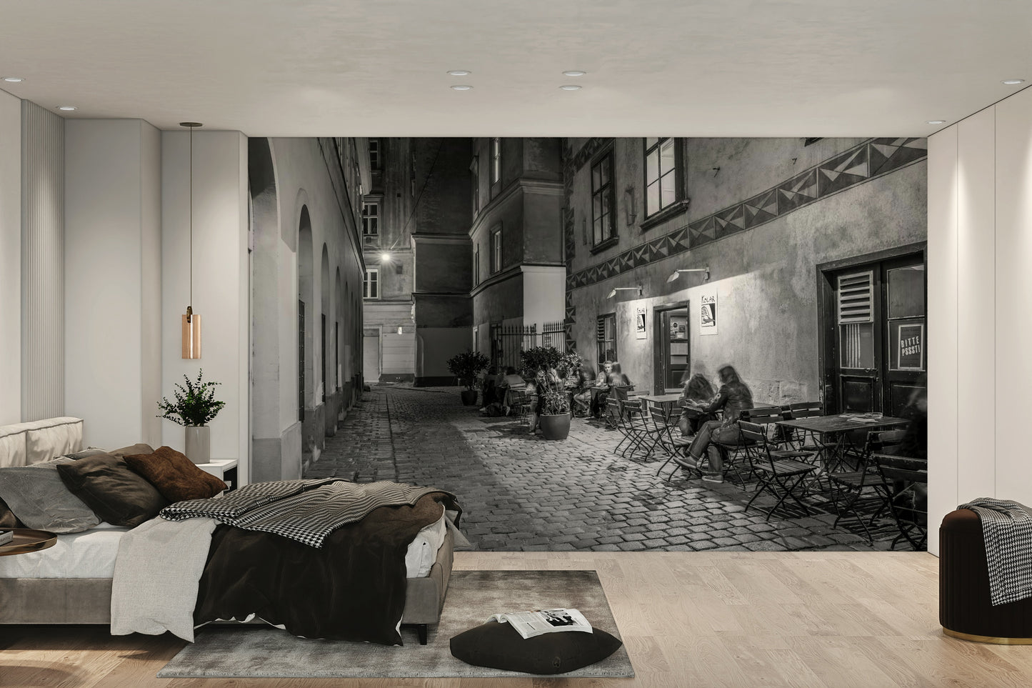 Street cafe in Vienna Wall Mural