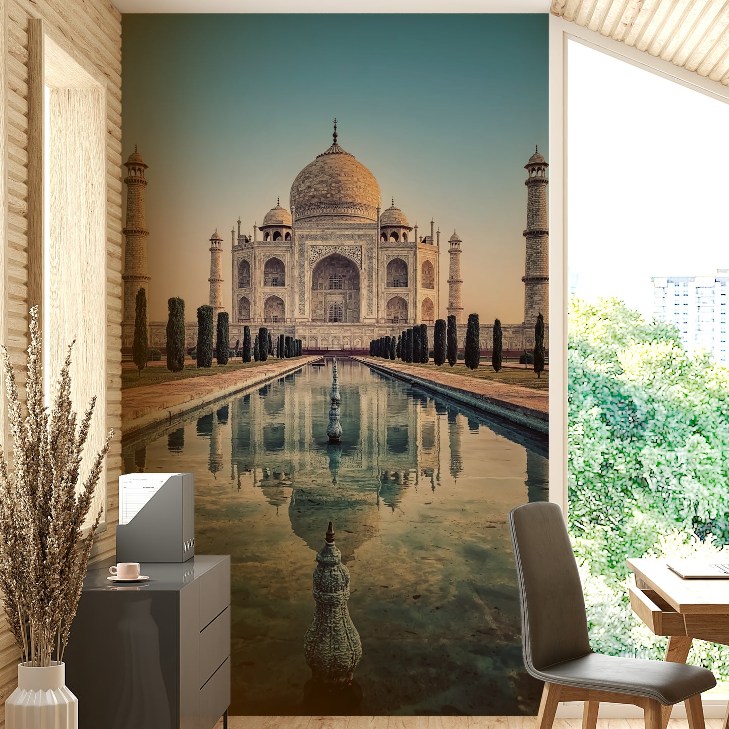 Taj Mahal: A Reflective Wonder Wall Mural