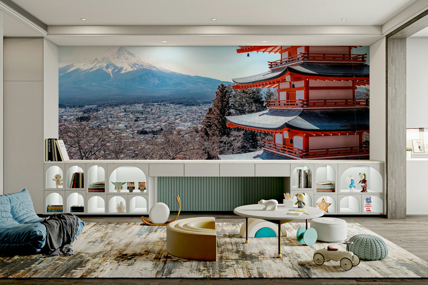 Tranquil Pagoda Peak Wall Mural